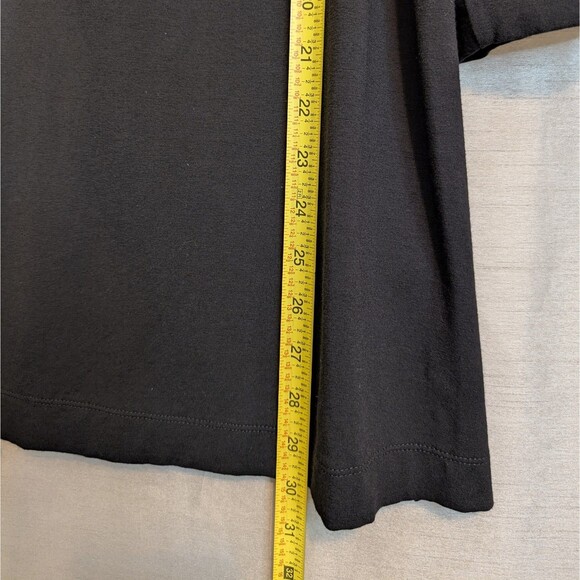 J. Jill Stretch Women's MEDIUM Button-Front Tunic, Black Rayon Knit 3/4 Sleeve - Picture 10 of 16